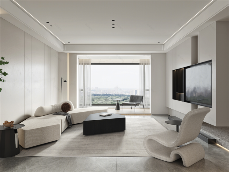 洛陽室內裝修設計公司,極簡風客廳裝修案例
