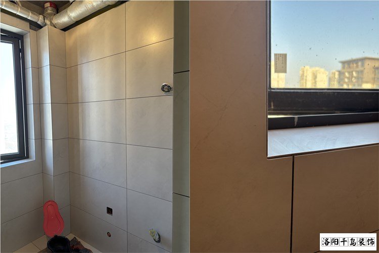 洛陽千島裝飾瓦工施工現場